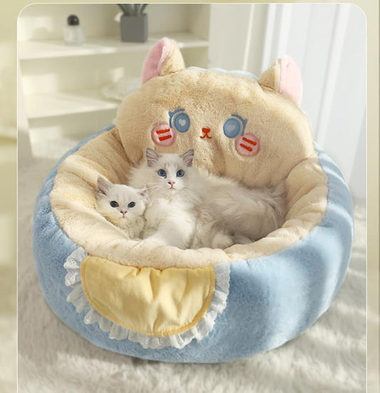 Fluffy Plush Cute Cat Bed