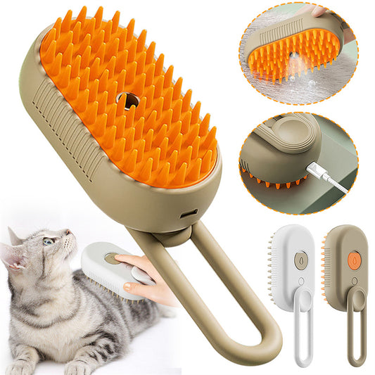 3‑in‑1 Cat Grooming & Steaming Brush