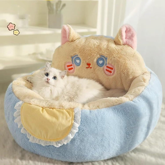 Fluffy Plush Cute Cat Bed